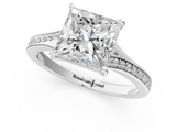 White gold Princess Solitaire Pavé Band with Four-Prong Setting_45