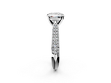 White gold Princess Solitaire Pavé Diamond Engagement Ring with Four-Prong Setting_187
