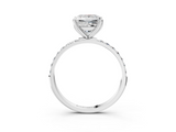 White gold Princess Solitaire Pavé Diamond Engagement Ring with Four-Prong Setting_47