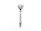 White gold Princess Solitaire Pavé Diamond Engagement Ring with Four-Prong Setting_50
