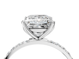 White gold Princess Solitaire Pavé Diamond Engagement Ring with Four-Prong Setting_52