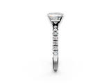 White gold Princess Solitaire Pave Diamond Engagement Ring with Four-Prong Setting_265