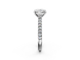 White gold Princess Solitaire Pave Diamond Engagement Ring with Prong Setting_57