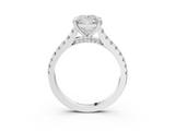 White gold Princess Solitaire Pave Diamond Engagement Ring with Prong Setting_58