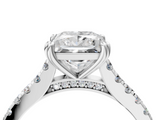 White gold Princess Solitaire Pave Diamond Engagement Ring with Prong Setting_59
