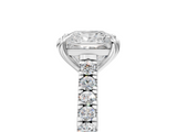 White gold Princess Solitaire Pave Diamond Engagement Ring with Prong Setting_60
