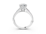 White gold Princess Solitaire Pave Split Shank Engagement Ring with Six-Prong Setting_50