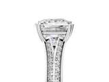 White gold Princess Solitaire Pave Split Shank Engagement Ring with Six-Prong Setting_52