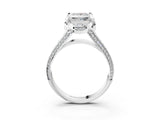 White gold Princess Solitaire Pave Split Shank Ring with Four-Prong Setting_84