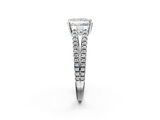 White gold Princess Solitaire Split Shank Pavé Diamond Engagement Ring_315