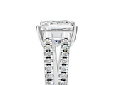 White gold Princess Solitaire Split Shank Pavé Diamond Engagement Ring_322