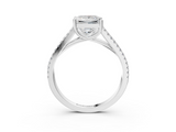 White gold Princess Solitaire Split Shank Pavé Diamond Engagement Ring_324