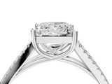 White gold Princess Solitaire Split Shank Pavé Diamond Engagement Ring_325