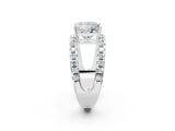 White gold Princess Solitaire Split Shank Pave Diamond Ring_50