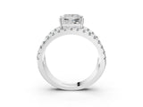 White gold Princess Solitaire Split Shank Pave Diamond Ring_52