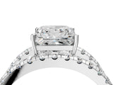 White gold Princess Solitaire Split Shank Pave Diamond Ring_53