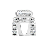 White gold Princess Solitaire Split Shank Pave Diamond Ring_54
