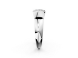 White gold Princess Solitaire Tension Set Diamond Ring with Wide Band_17