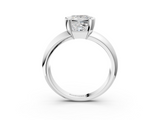 White gold Princess Solitaire Tension Set Diamond Ring with Wide Band_23