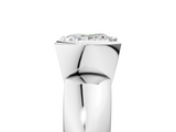 White gold Princess Solitaire Tension Set Diamond Ring with Wide Band_25