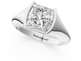 White gold Princess Solitaire Tension Set Diamond Ring_21
