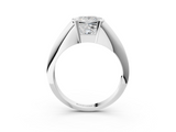 White gold Princess Solitaire Tension Set Diamond Ring_22