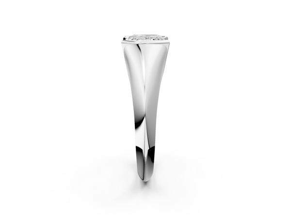 White gold Princess Solitaire Tension Set Diamond Ring