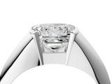 White gold Princess Solitaire Tension Set Diamond Ring_24