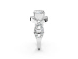 White gold Princess Solitaire Twist Band Pavé Diamond Engagement Ring_34