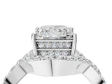 White gold Princess Solitaire Twist Band Pavé Diamond Engagement Ring_36