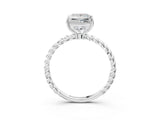 White gold Princess Solitaire Twist Band Ring with Four-Prong Setting_15