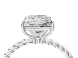 White gold Princess Solitaire Twist Band Ring with Four-Prong Setting_16