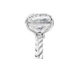 White gold Princess Solitaire Twist Band Ring with Four-Prong Setting_73