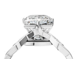 White gold Princess Solitaire Twist Band with Leaf Prong Setting 4