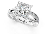 White gold Princess Solitaire Twist Band with Pavé Accents and Four-Prong Setting_21