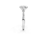 White gold Princess Solitaire Twist Band with Pavé Diamonds and Four-Prong Setting_110