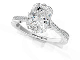 White gold Princess Solitaire Twist Band with Pavé Diamonds and Four-Prong Setting_111