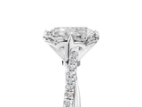 White gold Princess Solitaire Twist Band with Pavé Diamonds and Four-Prong Setting_115