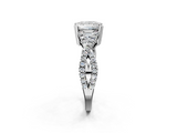 White gold Princess Solitaire Twist Band with Pavé Setting and Four-Prong Setting_37