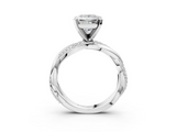 White gold Princess Solitaire Twist Band with Pave Prong Setting_96