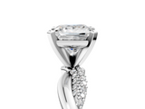 White gold Princess Solitaire Twist Band with Pave Prong Setting_98