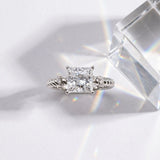 White gold Princess Solitaire Twisted Band Prong Set Engagement Ring_16