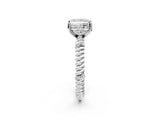 White gold Princess Solitaire Twisted Band Prong Set Engagement Ring_87