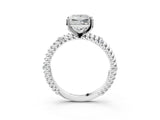 White gold Princess Solitaire Twisted Band Prong Set Engagement Ring_88