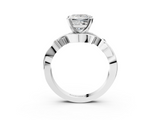 White gold Princess Solitaire Twisted Band Prong Setting Ring_205