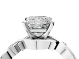 White gold Princess Solitaire Twisted Band Prong Setting Ring_213