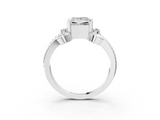 White gold Princess Solitaire Twisted Band Scroll Prong Ring_6