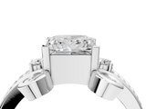 White gold Princess Solitaire Twisted Band Scroll Prong Ring_7