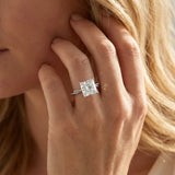 White gold Princess Solitaire Twisted Band with Bead Prong Setting_14
