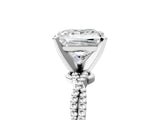 White gold Princess Solitaire Twisted Band with Bead Prong Setting_358